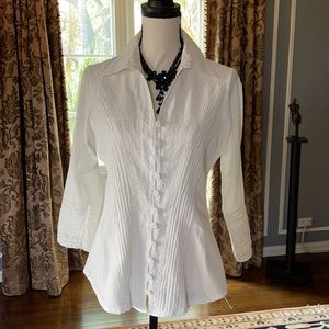 White cotton fitted shirt